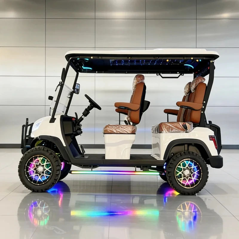 new Wholesale 48V Adults Golf Scooter Solar Panels Powered Black Golf Carts 4 6 Seater Off Road Beach Buggy Electric Golf Cart