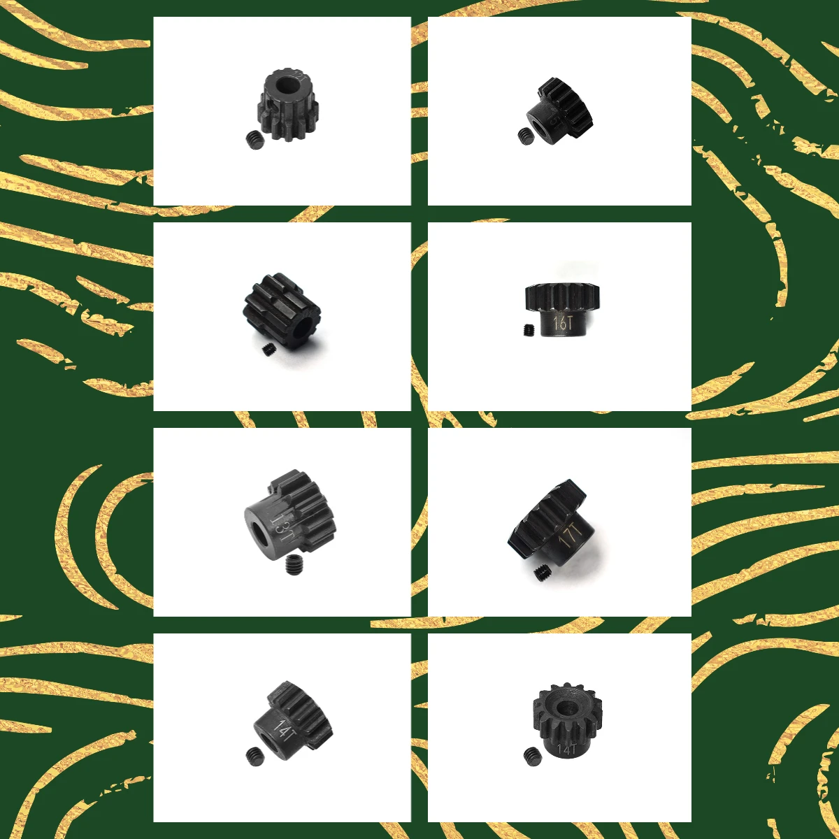 

GPM Carbon Steel Motor Gear Set for AXIAL SCX6 Sledge 95076-4 Multiple Teeth Options 11T/12T/13T/14T/15T/16T/17T