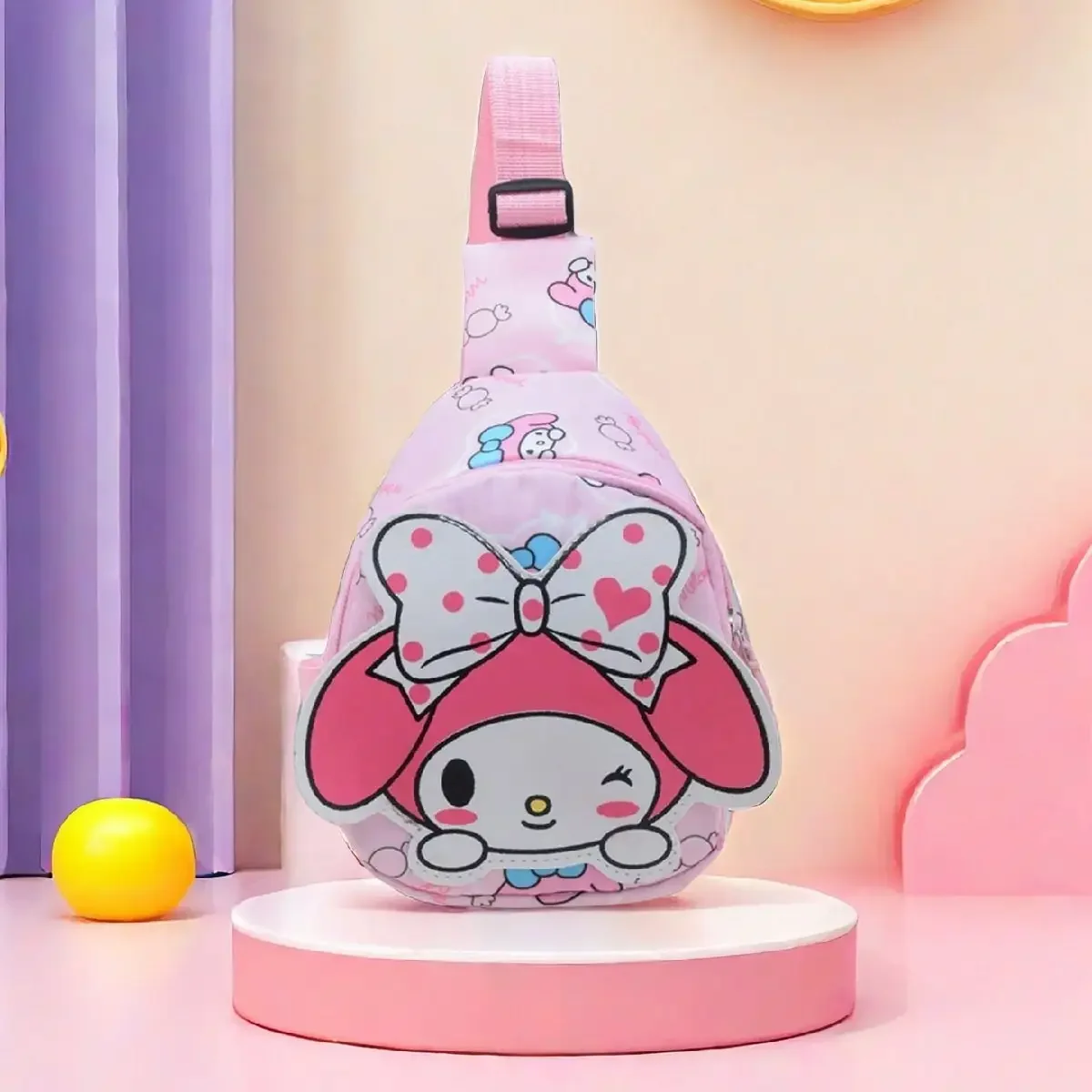 HOT Sanrio Cartoon Pattern Jade Dog Hello Kitty Melody One Shoulder Crossbody Chest Bag Oxford Cloth Baby Accessory Ba