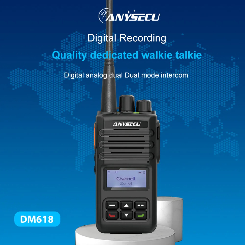 Anysecu DMR Digital Radio DM618 UHF 400-470Mhz Portable Two Way Radio DM-618 Digital+Analog Dual Mode Wireless Copy Function