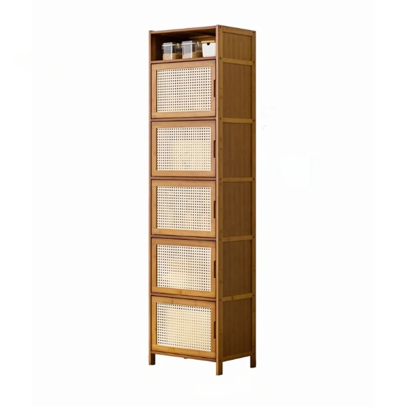 

Chinese Style Storage Racks Kitchen Bathroom Cabinet Floor-standing Multi-layer Dishes and Pots Dust-proof Gap Storage Cabinet