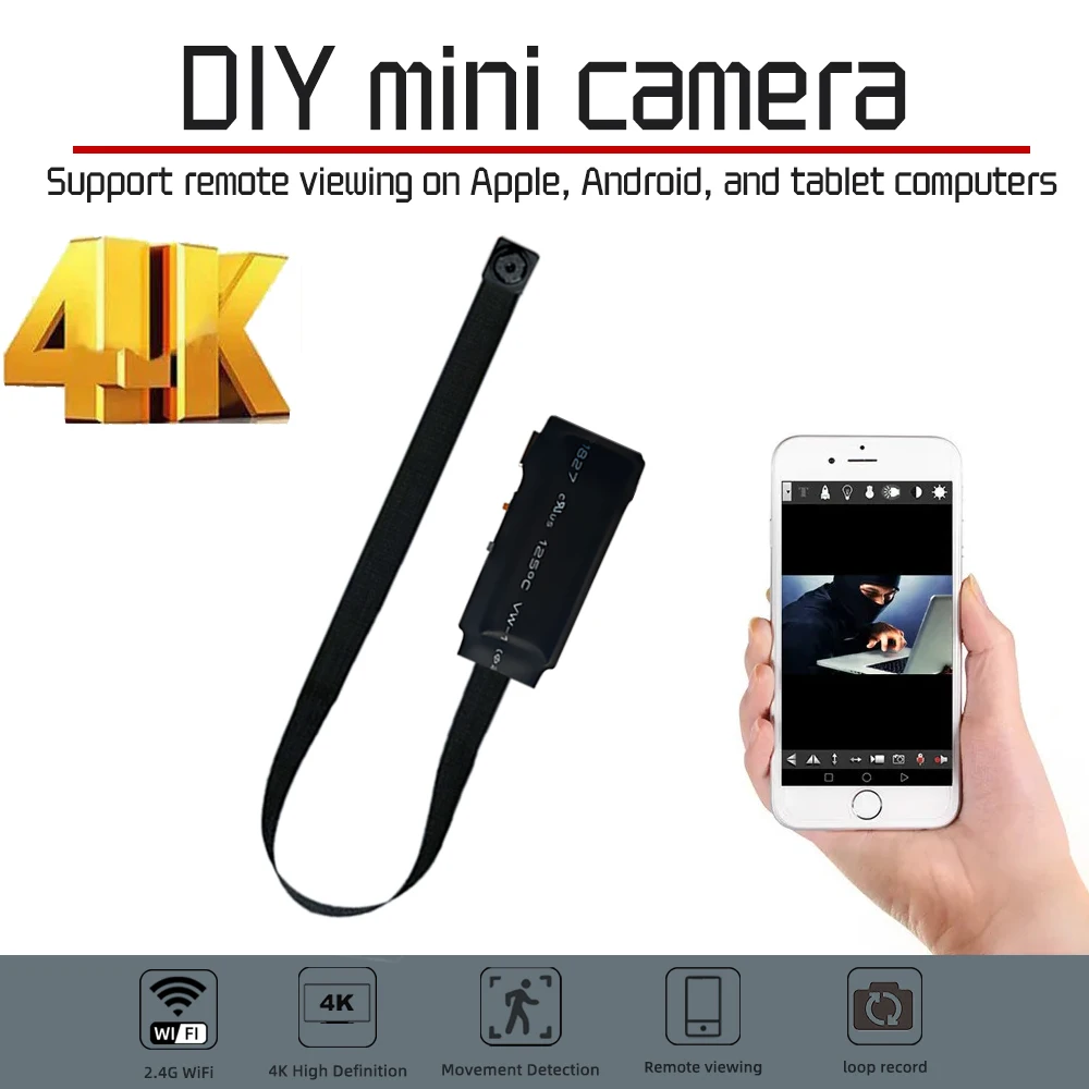 

Home Office Outdoor DIY Mini Camera WiFi Connection Mobile Detection Supports Remote Viewing Can DIY Camera