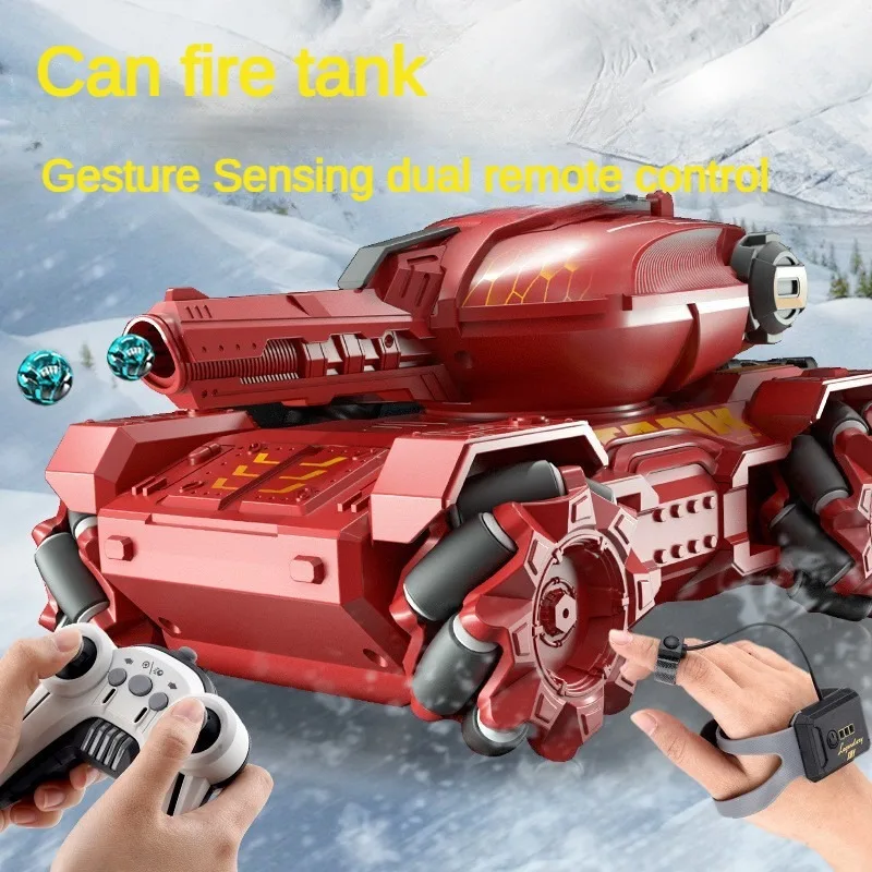 Large Gesture Sensing Remote-Controlled Tank Car Capable Of Launching Water Bombs Off-Road Vehicle Boy Mecha Toy Car