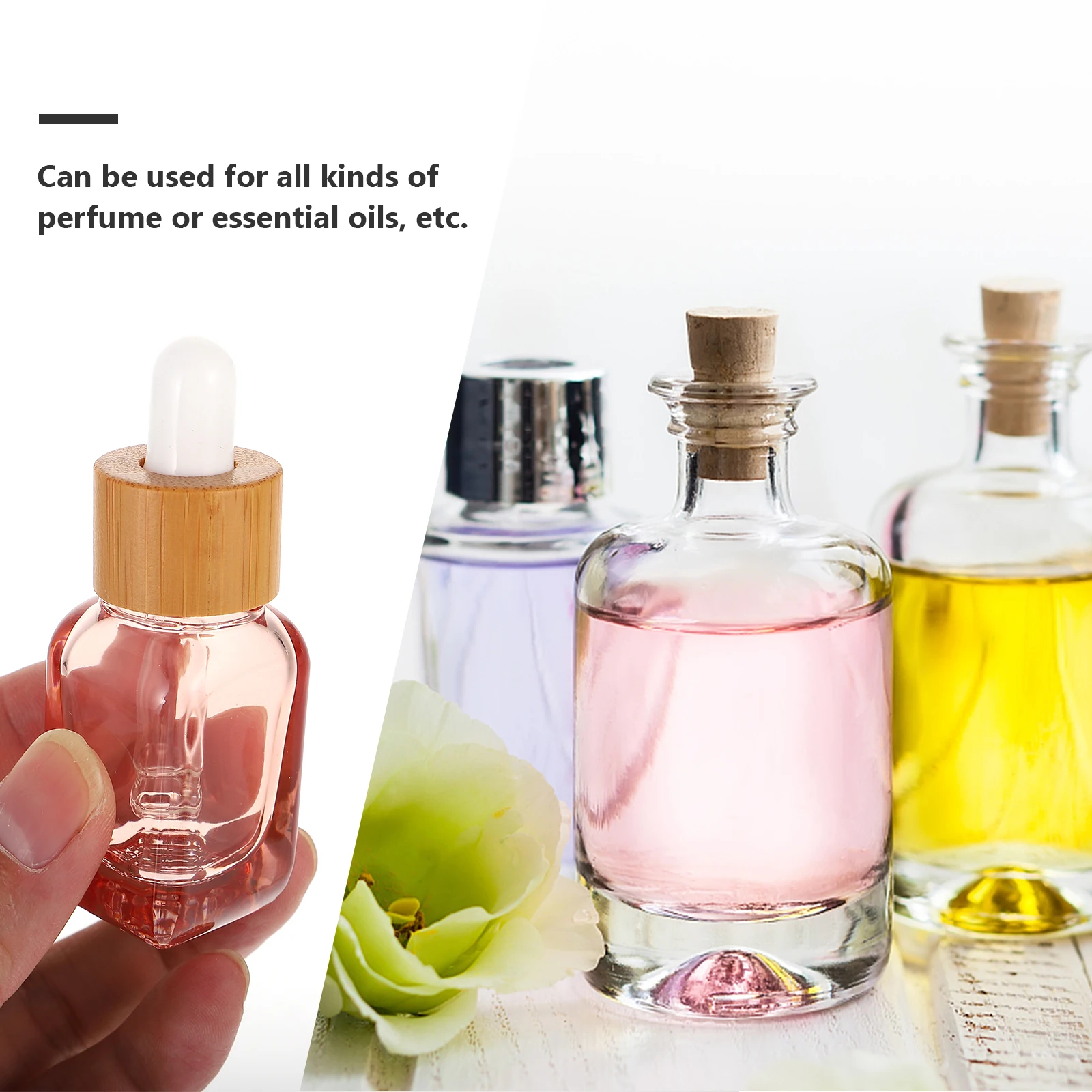 

2pcs Glass Dropper Refillable Essential Oil Container Leakproof Dispenser Sample Perfume Bottle Mini Lotion Container