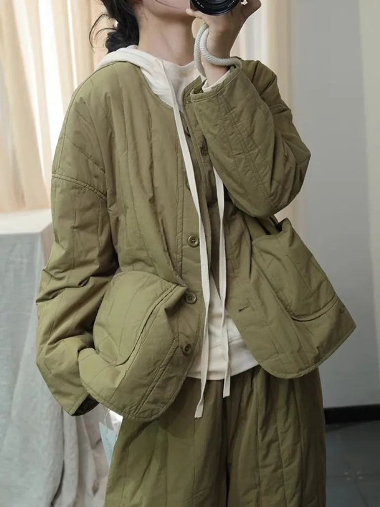 

Повседневное легкое хлопковое тюлевое круглое пальто Ne ort для женщин, зимнее новое пальто с тонким хлопковым наполнителем, художественный дизайн для отдыха