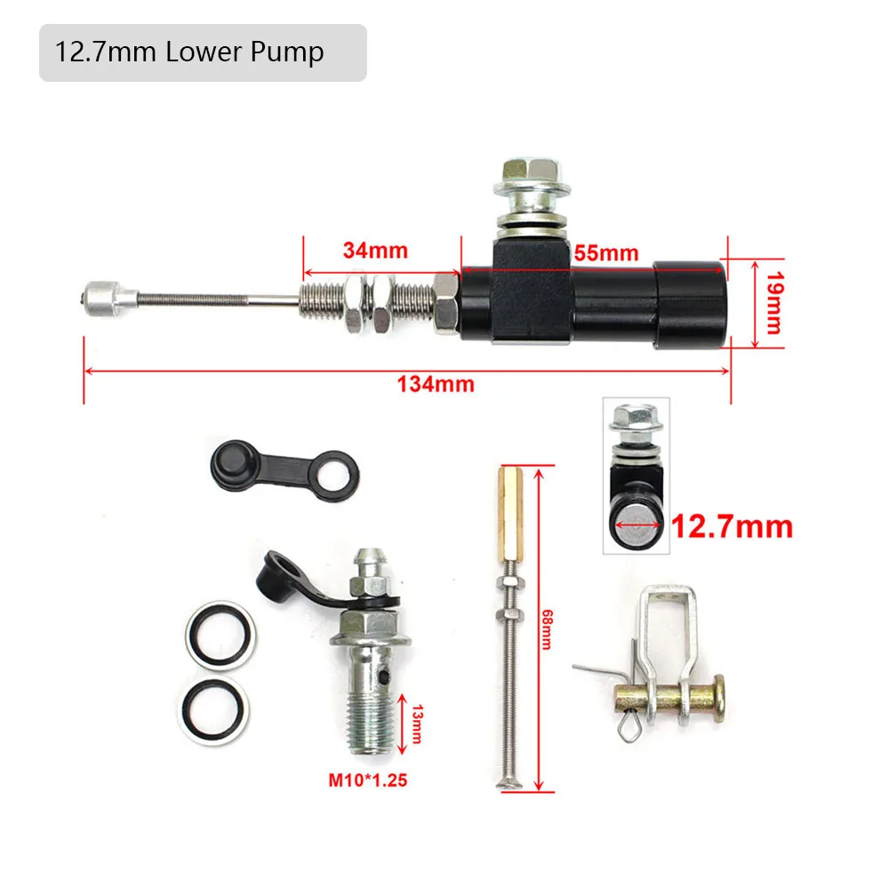 12.7mm Motorcycle Hydraulic Clutch Master Cylinder Rod Brake Pump for Pit Dirt Bike Motorcycle Motocross ATV Quad