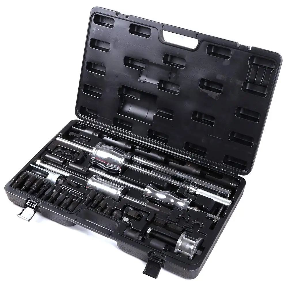 SCITOO 40pcs Fit Stubborn Diesels Engines Diesel Injector Extractor Master Tool Common Rail Tool Kit 3 Slide Hammers