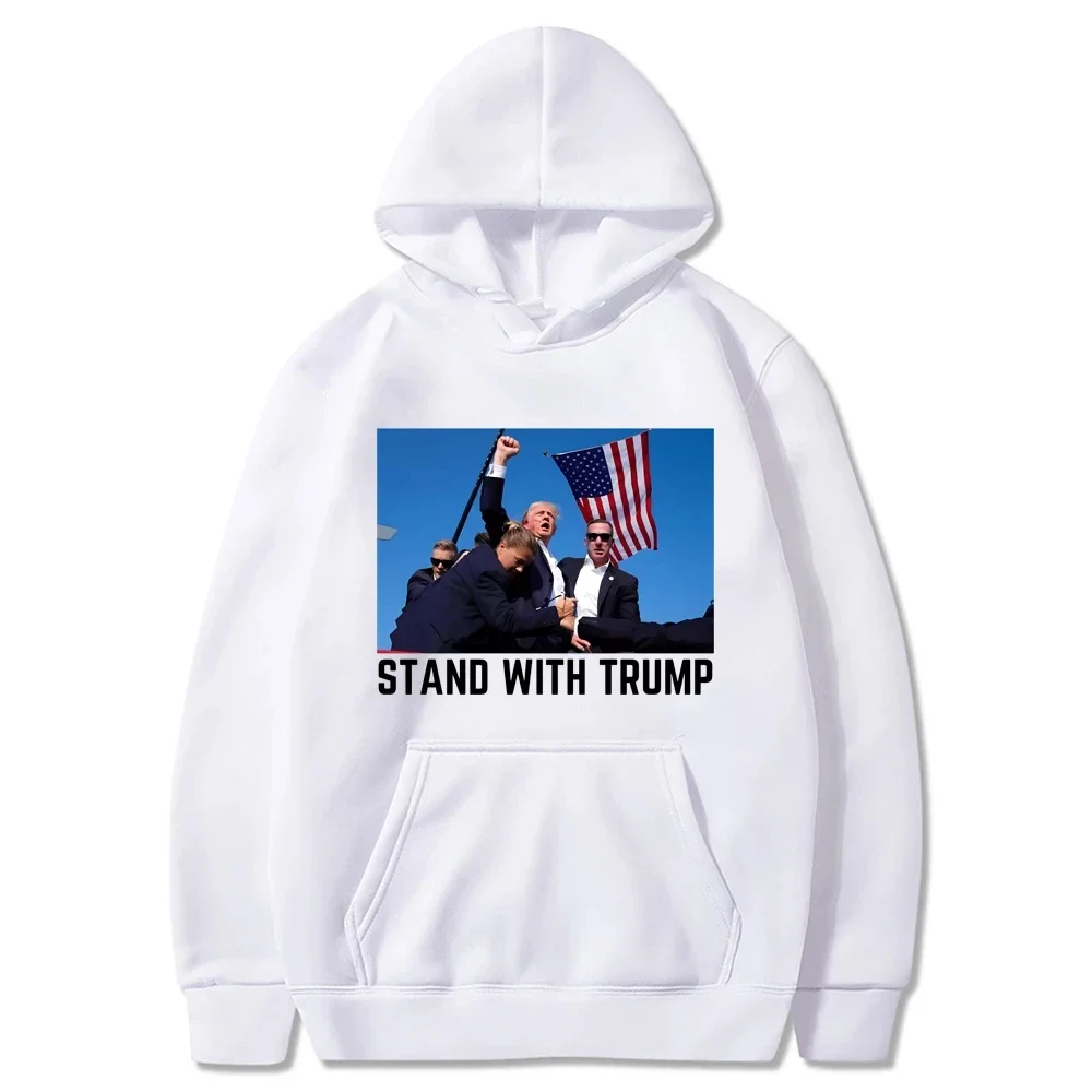 Make America Great Again Donald Trump Rally Hoodie Trump Shot Hooded Sweatshirt Stand with Trump Jumper Trendy Election Hoodies