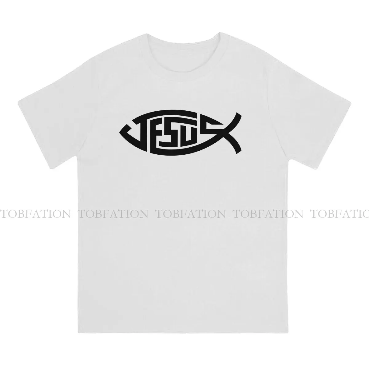 Jesus Christ 100% Cotton TShirts Jesus Fish Ichthys Symbol Personalize Men's T Shirt Hipster Clothing