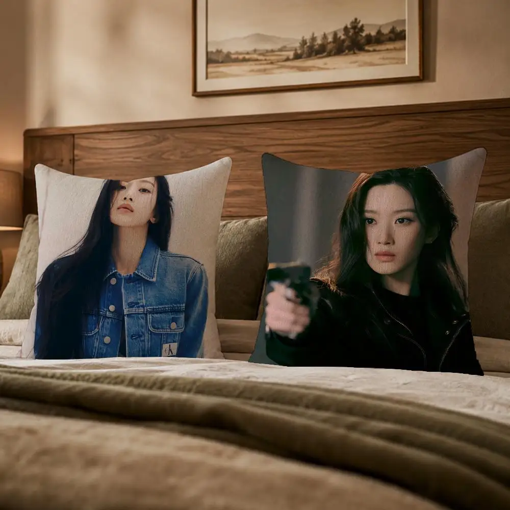 Famous Actress M-Mun Ka-young Cushion Cover Ultra Soft Throw Pillow Cover Skin Friendly for Sofa Bed Home Decor Gift