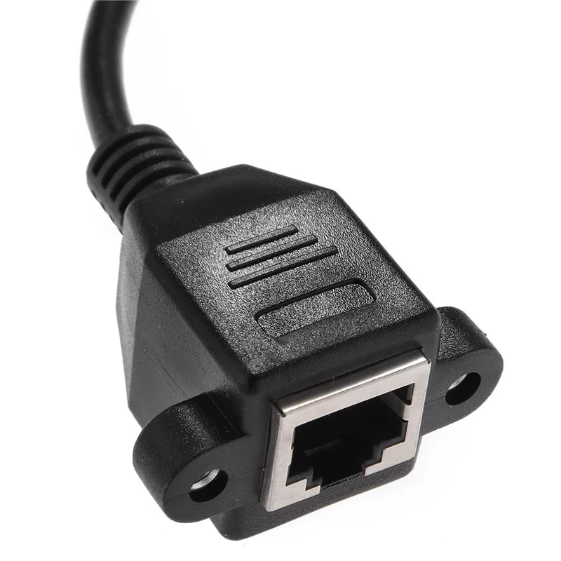ABLJ 2X، 1FT RJ45 ذكر إلى أنثى برغي لوحة جبل إيثرنت LAN كابل تمديد الشبكة