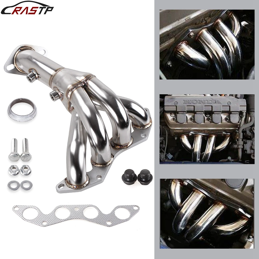 RASTP-Stainless Steel Racing Manifold Header Exhaust For 01-05 HONDA CIVIC DX/LX D17 1.7 EM2/ES1 Exhaust Pipe RS-CR1848