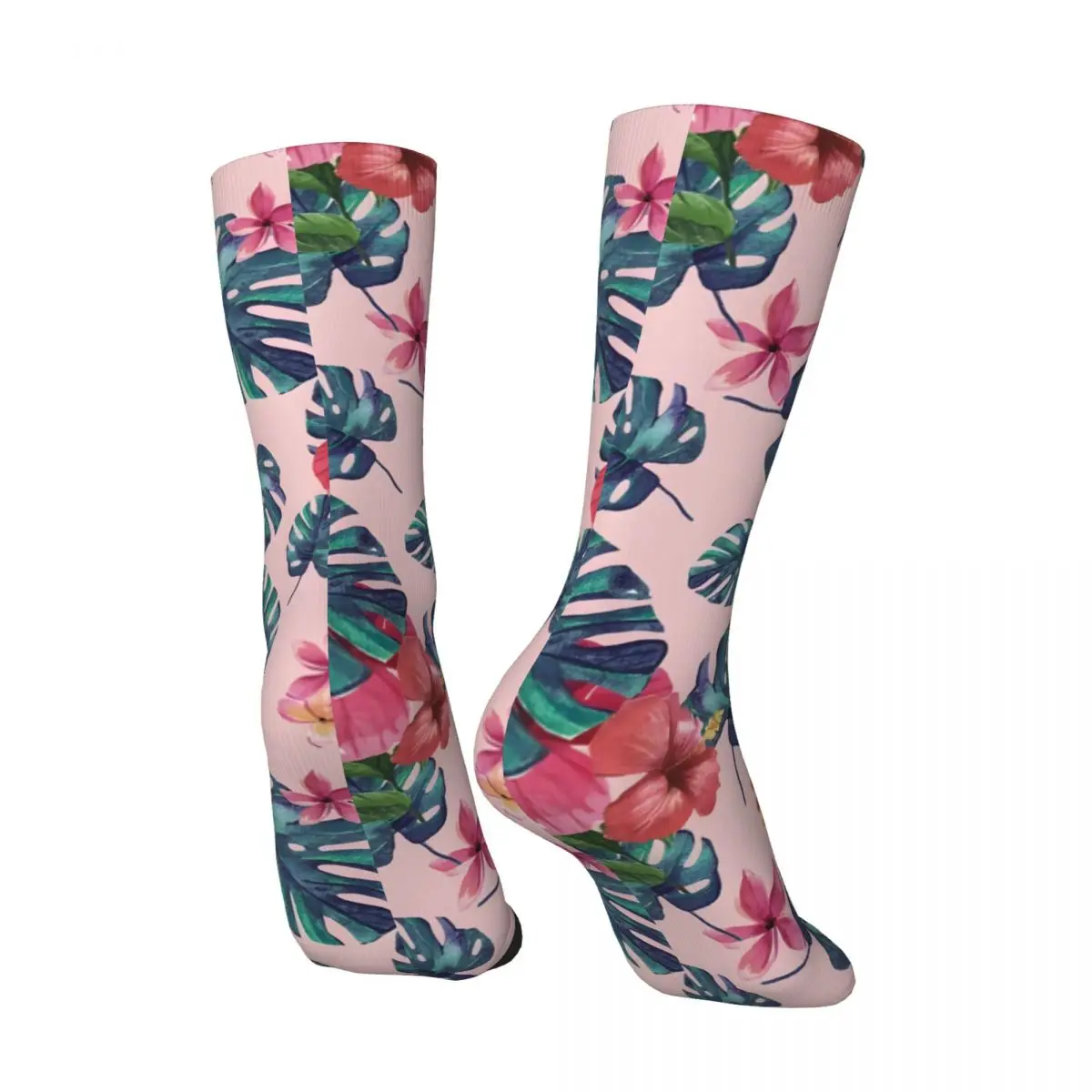 Crazy compression Tropical Floral Sock for Men Vintage Seamless Pattern Crew Sock Novelty