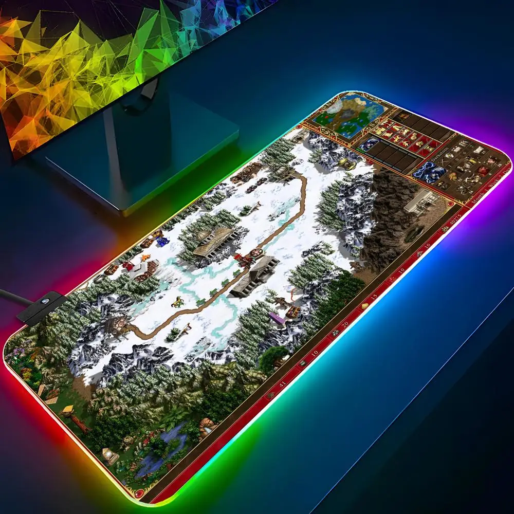 

Heroes Of Might And Magic 3 Mouse Pad RGB Backlit Mouse Pad Laptop Mouse Pad Laptop Gamer Computer Desk Gaming Accessories