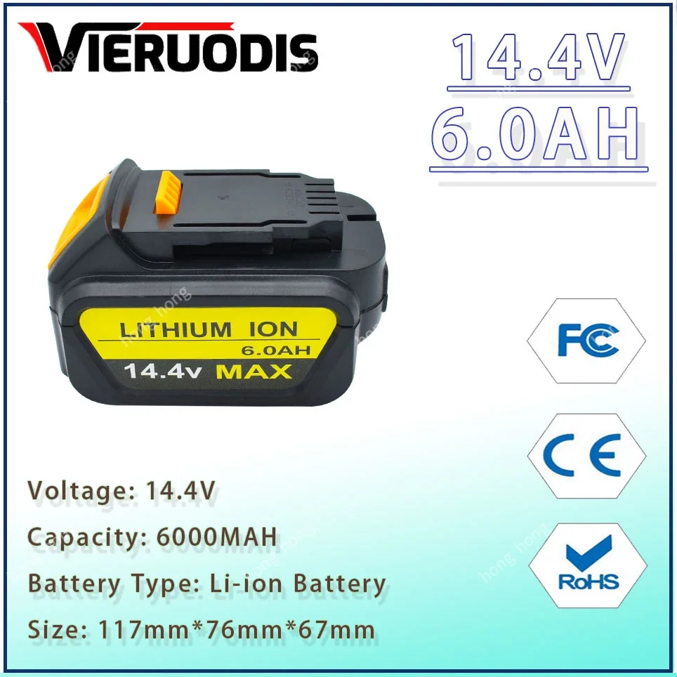 

for Dewalt 14.4V 6.0AH power tools battery DCB140 DCB141 DCB142 DCD735L2 DCF835C2 DCF835L2 DCL030 lithium-ion battery