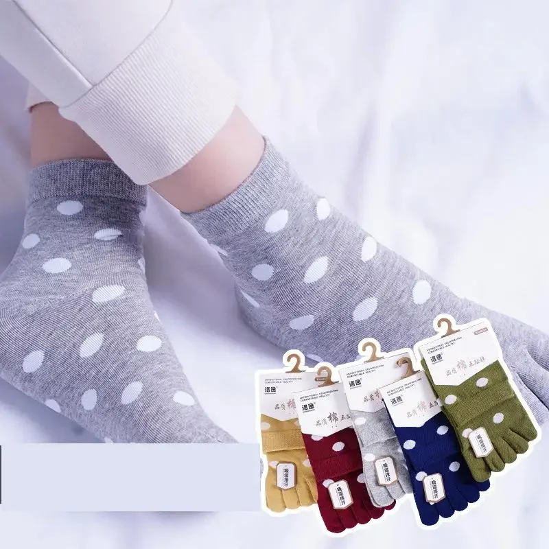 

Dot Five Toe Socks Women Casual 5 Finger Socks Set Novelty Cute Socks Gifts For Girls