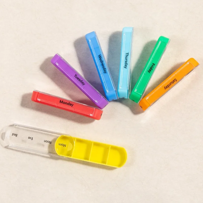 1 قطعة 7 أيام حبة صندوق دواء أسبوعي شهري حامل لوحي التخزين المنظم حاوية علبة حبة صندوق 28 صندوق حبوب بلاستيكي #6