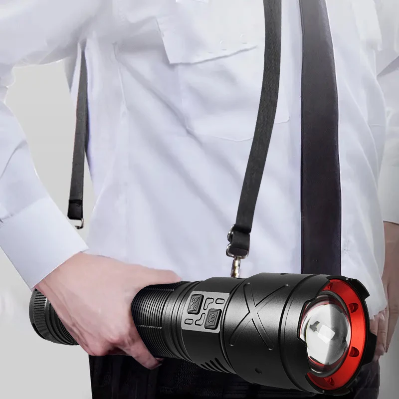28000mAh Ultra Bright LED Flashlight USB Rechargeable Zoom Flashlights Long Range 8000M Tactical Torch Camping Fishing Work Lamp