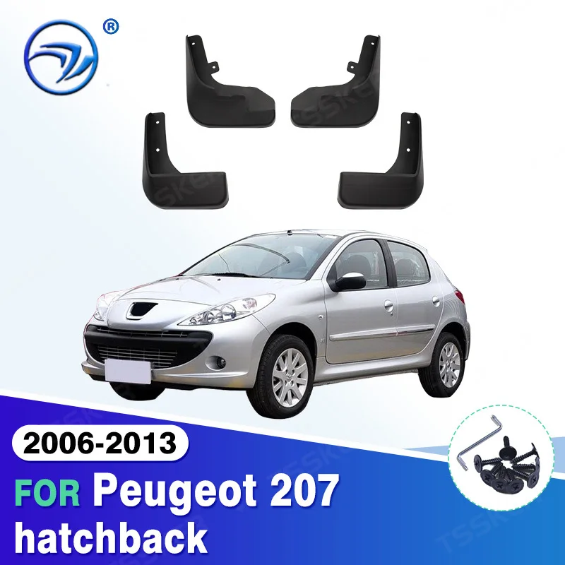 Image of Für Peugeot 207 Schrägheck 2006 2007 2008 2009 2010 2011 2012 2013 Schmutzfänger Spritzschutz Kotflügel Auto-Zubehör