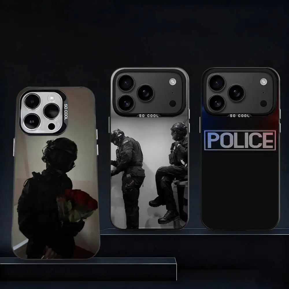 

Police FBI Swat Cool Phone Case For iPhone 17,16,15,14,13,12,11,Pro,XS,Max,Plus,Mini,SE4,E Black Matte Shockproof Cover