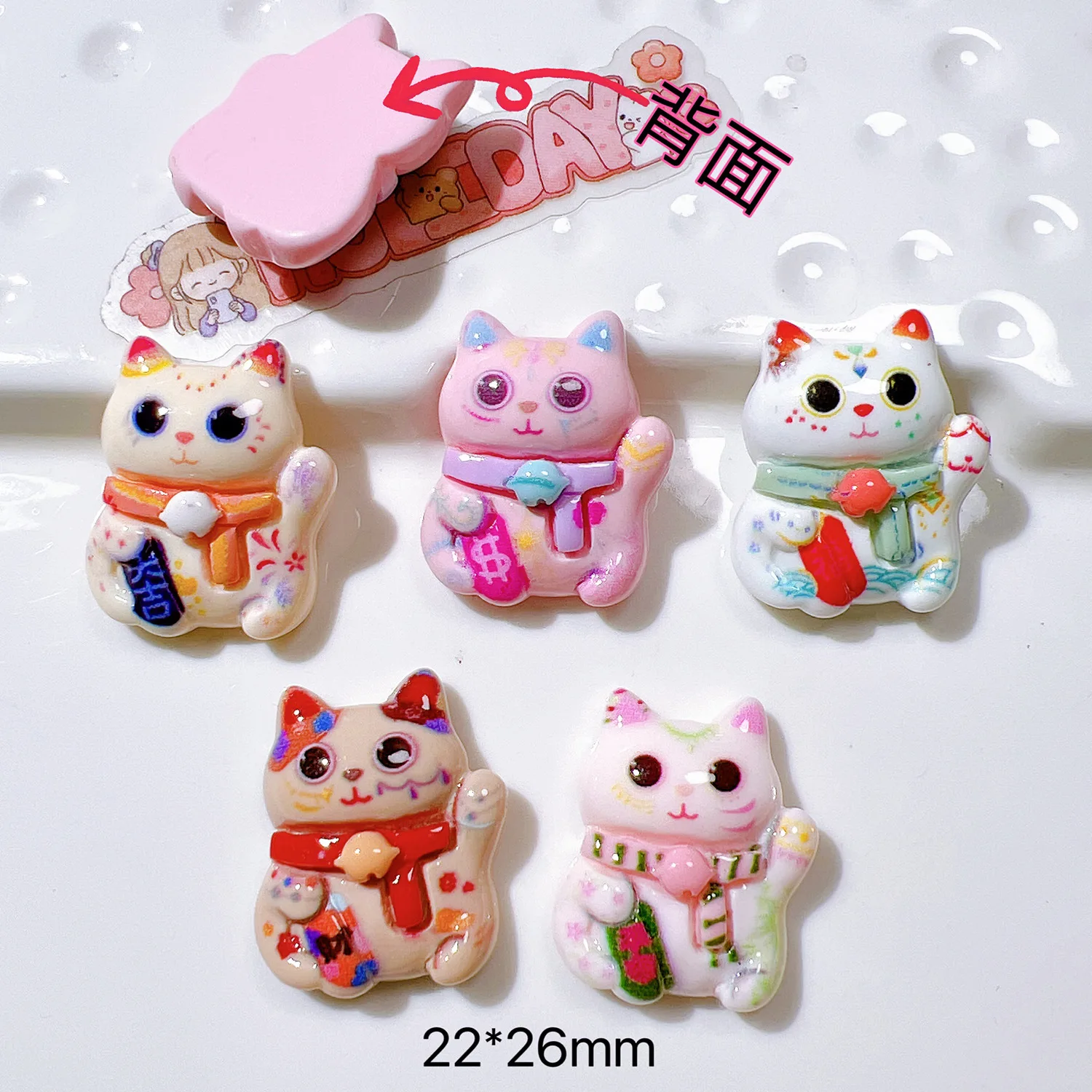 10 Pcs New Cute Cartoon Cat Series Flat Back Resin Scrapbooking DIY Jewelry Hairpin Craft Decoration