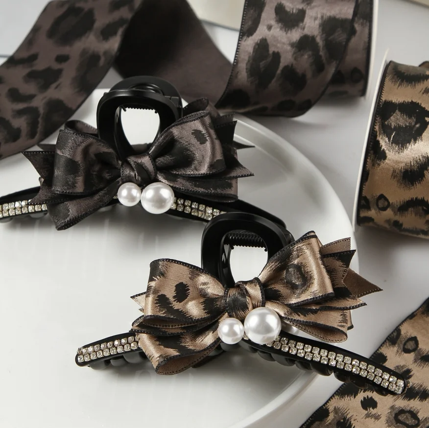 25MM 40MM Vintage Leopard Print Satin Ribbon Printed Handmade Hair Accessories Gift Box Packaging DIY Floral Materials Accessor