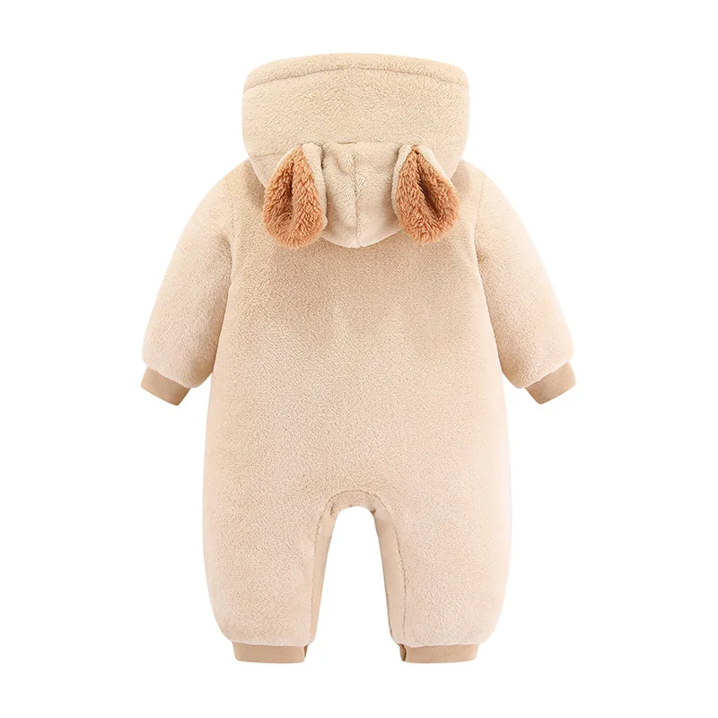 LILIGIRL Newborn Baby Rompers Cute Bear Plush Infant Girls Overall Jumpsuit Autumn Winter Warm Fleece Baby Boy Clothes 3-18Month