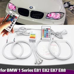 Remote Control Ultra Bright 16 Color RGB Cotton LED Angel Eyes Kit Rings for BMW 1 Series E81 E82 E87 E88 Halogen Headlight