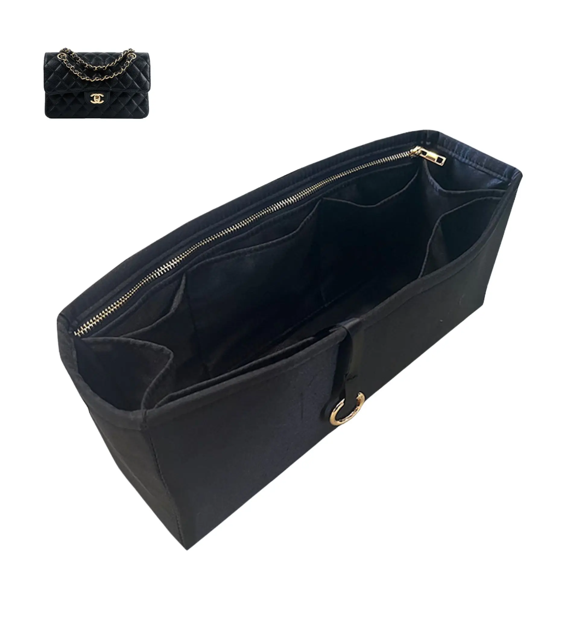 

Purse Organizer for Chanel Classic Flap Bag Purse Organizer Silky Smooth,Silk,Handbag Tote in Bag Shapers, bag support inner bag