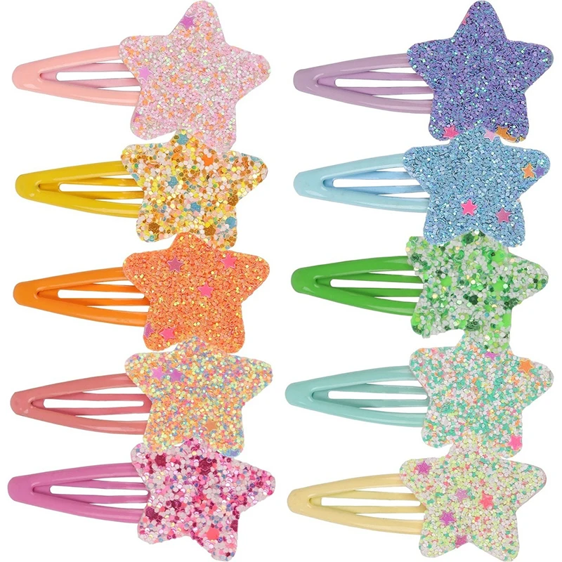 2/10pcs Glitter Crown Hair Clips Cute Children Girls Hairpins Candy Colors Crown Hairpin Kids Barrettes Hair Accessories