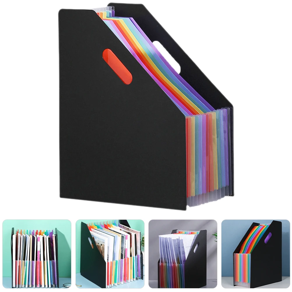 

2pcs Accordion Folder For Documents File Organizer Vertical Plastic Expanding Folder Office Home Use Lightweight Files