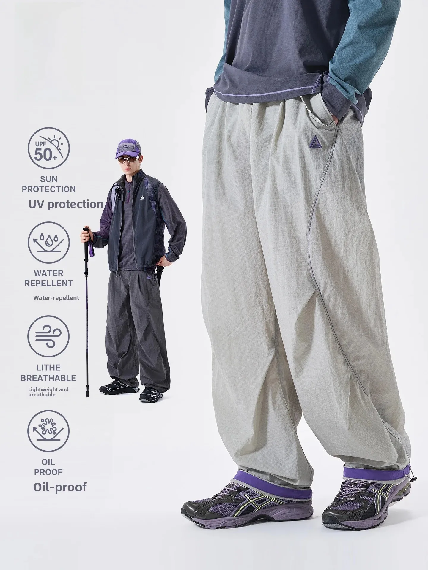 LAZY DAY Men's Hiking Pants Water-Resistant Quick-Dry Straight Leg Casual Workwear Trousers for Autumn Outdoor Activities
