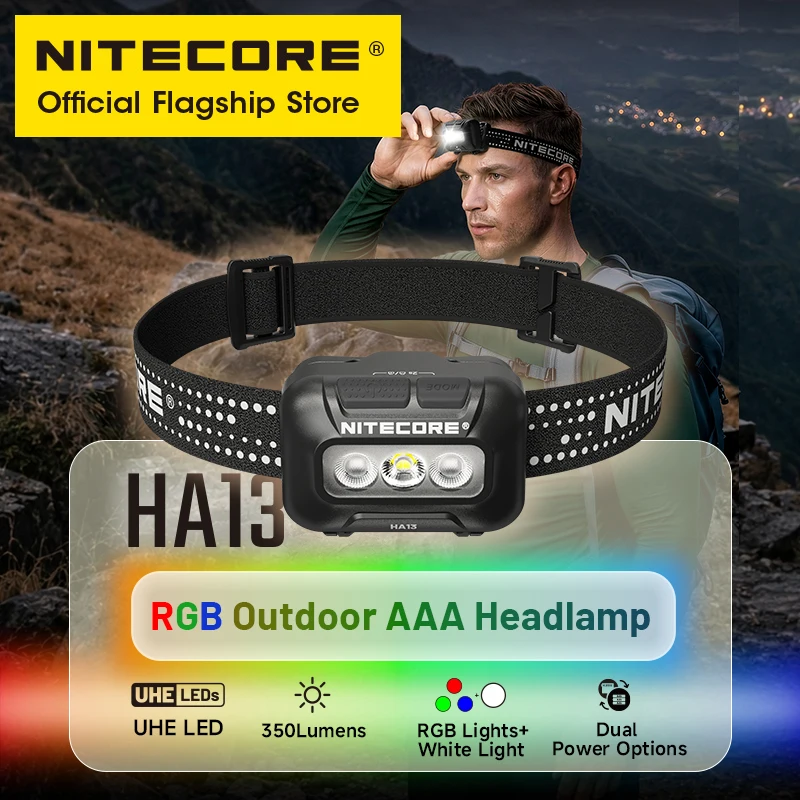 nitecore-ha13-rgb-アウトドア-aaa-ヘッドランプ-デュアルパワーオプション-350-ルーメン-キャンプ-ワークライト-ナイト-トレイルランニング-フィッシング-ヘッドライト