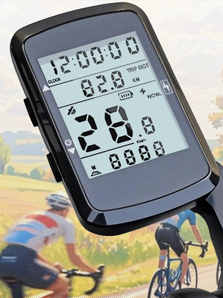 AliExpress NONE GPS Bike Speedometer 2.4 Inch Screen Digital Stopwatch with Backlight Wireless Speedometer Rechargeable for MTB Road Bike