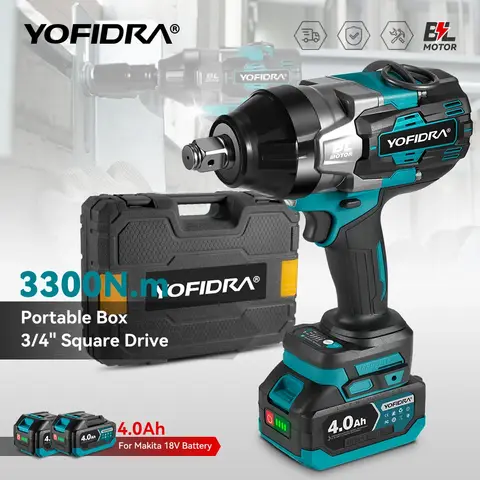 3300N.M 높은 토크 브러시리스 전기 임팩트 렌치 Makita 18V 배터리 핀 용 3/4 인치 무선 전기 렌치 전동 공구