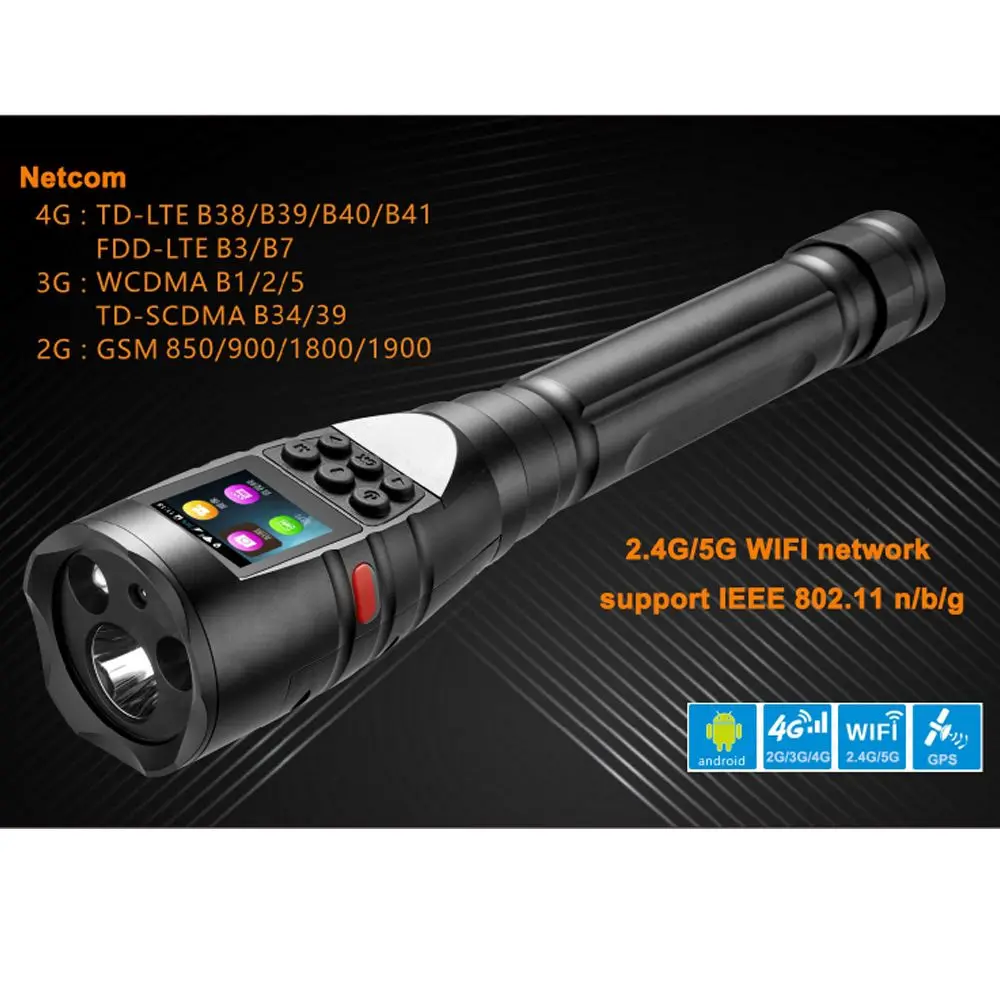 New Design Ai Flashlight Camera DVR Intelligent Patrol Camera GPS Torch Camera Android WiFi 4G Anti-Explosion CCTV Patrol Camera