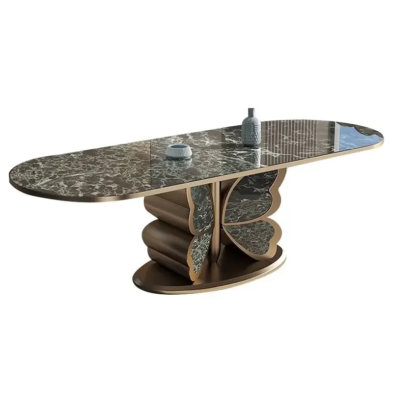Designer Style Dining Tables Space Small Base Extending Luxury Dining Tables Modern Expandable Mesas