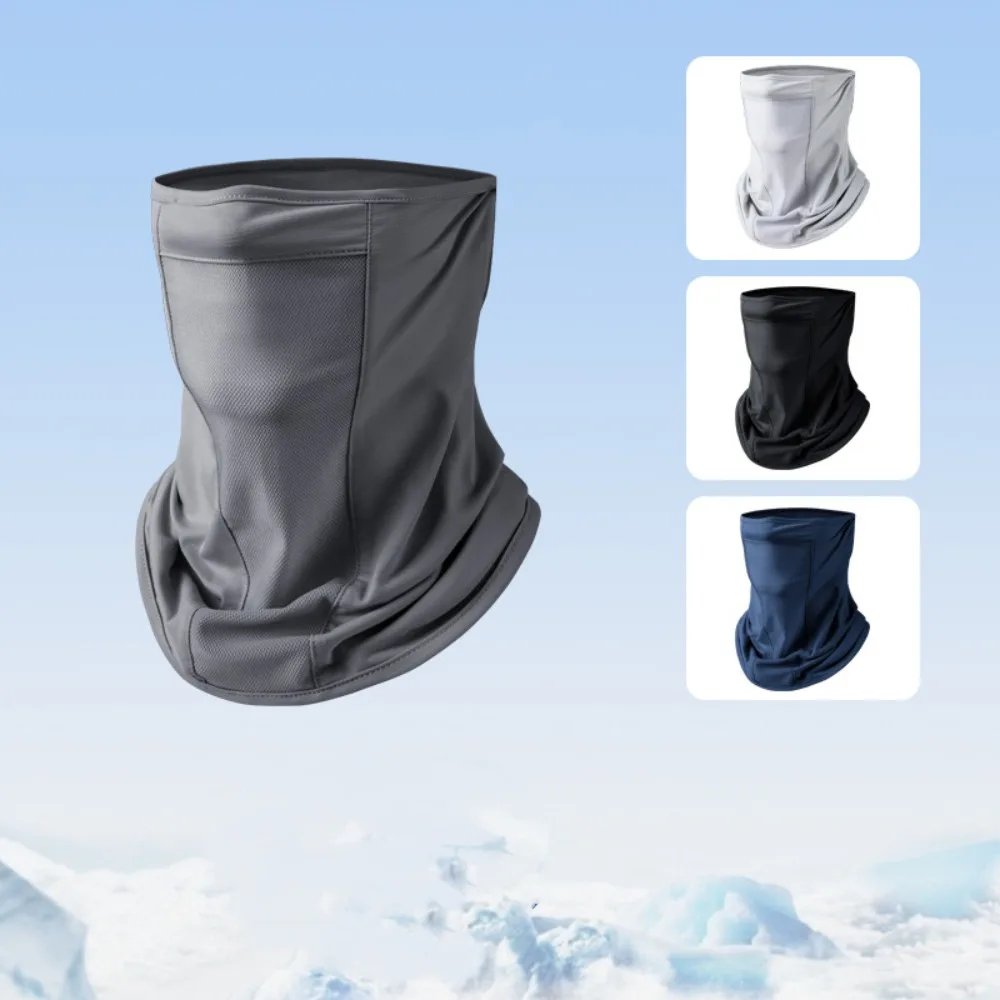 

Cool Feeling Absorb Sweat Sunscreen Face Cover Breathable Neck Protector Motorcycle Scarf Full Face Sports Ice Silk Mask Hiking