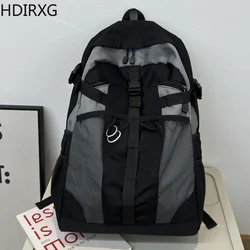 Women Men Schoolbag Lightweight Large Capacity School Outdoor Backpack Black Girl Casual Couple's Shoulder Bags Students Supply
