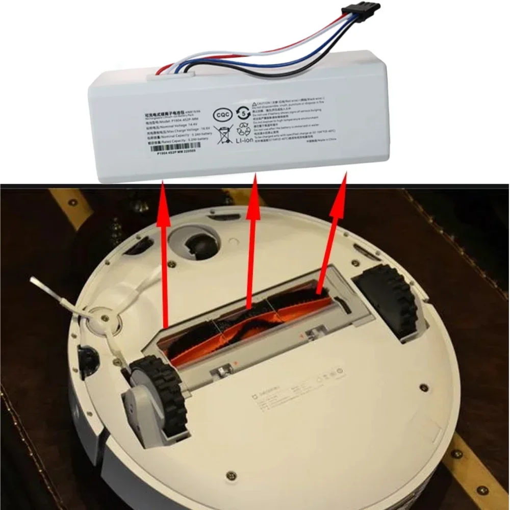 14.4V 5200/6500/9800/12800mAh Robot Vacuum Cleaner 1C Battery for Xiaomi Mijia 1C STYTJ01ZHM Robot Vacuum Mop Cleaner