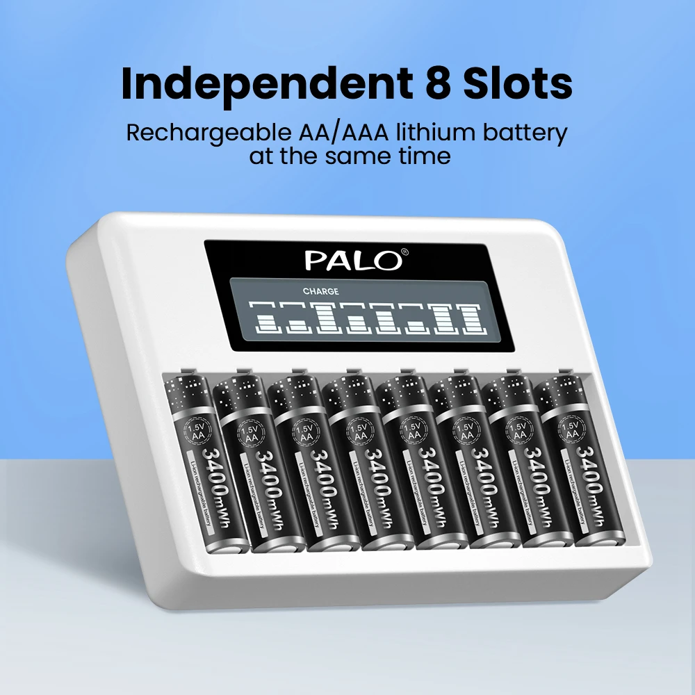 PALO 1.5V akumulator AA 2800mWh AA akumulatory litowo-jonowe HR6 AA Batteri z baterią litową 1.5V AA AA Cahrger