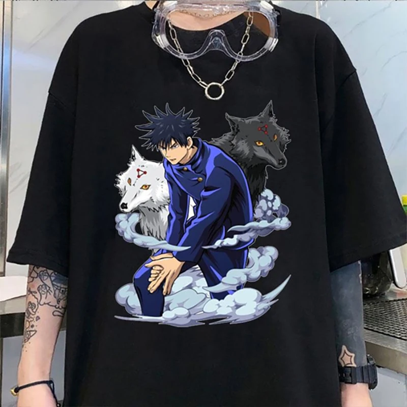 

New Fushiguro Megumi T Shirt Fashion Personality Loose Short Sleeve Streetwear Casual Anime Harajuku Tees