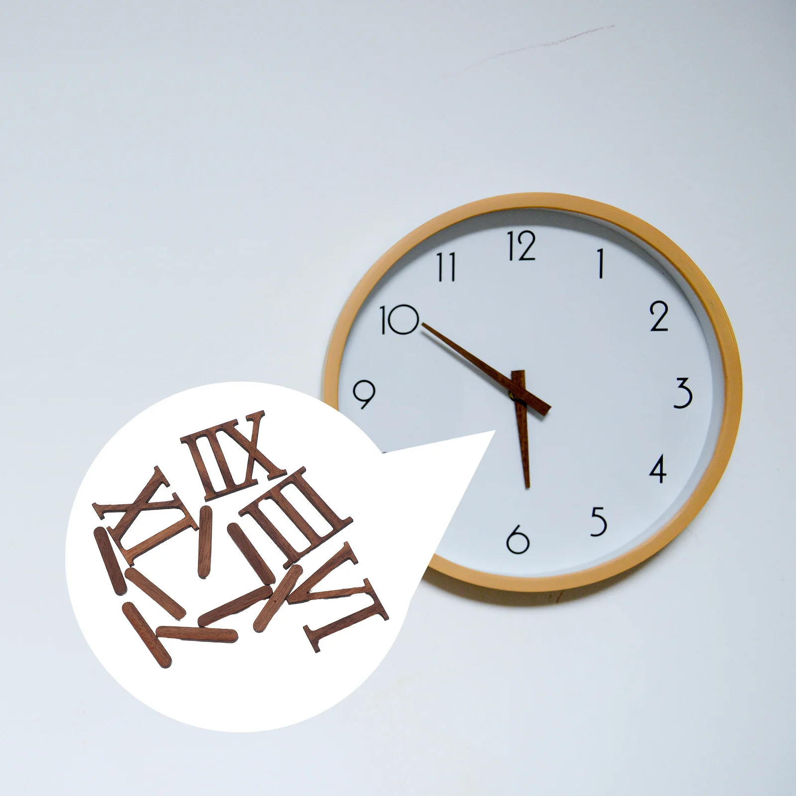 

12Pcs Wooden Roman Numerals Clock Numbers DIY Wall Clock Kit Wooden Shapes for Living Room Decor Wood Roman Numerals