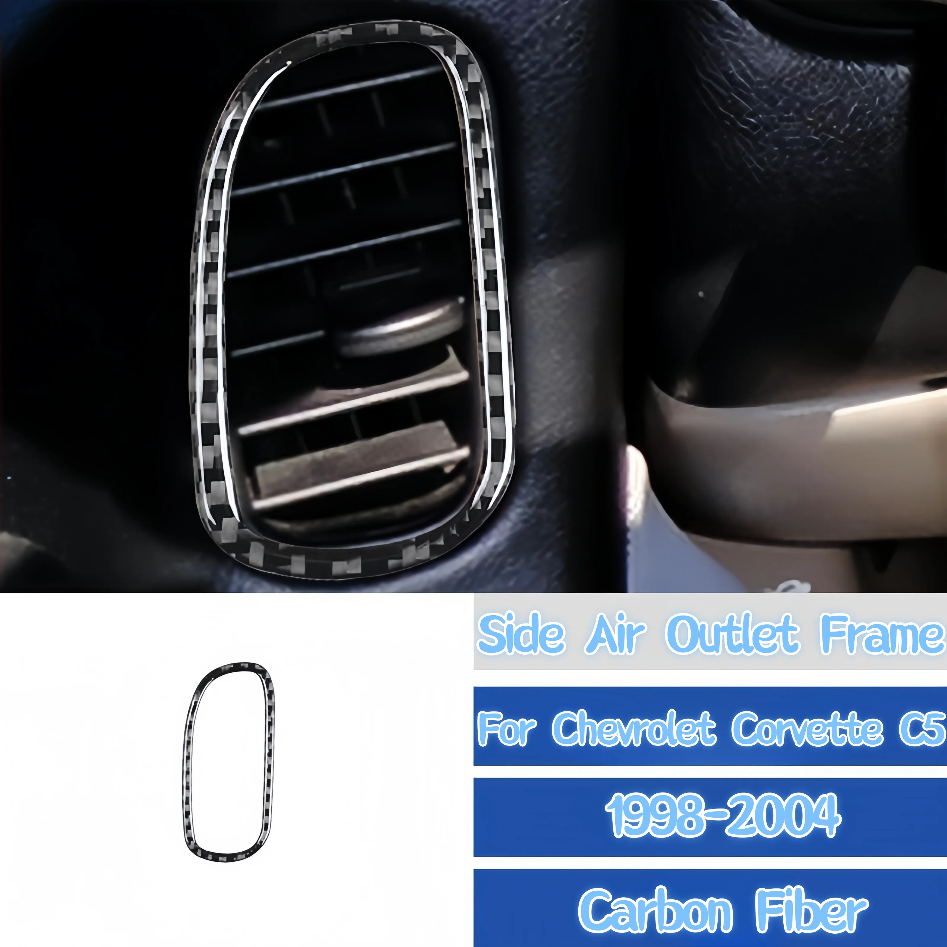 

For Chevrolet Corvette C5 1998-2004 Car Accessories Carbon Fiber Interior Auto Side Air Outlet Frame Trim Cover Decor Sticker