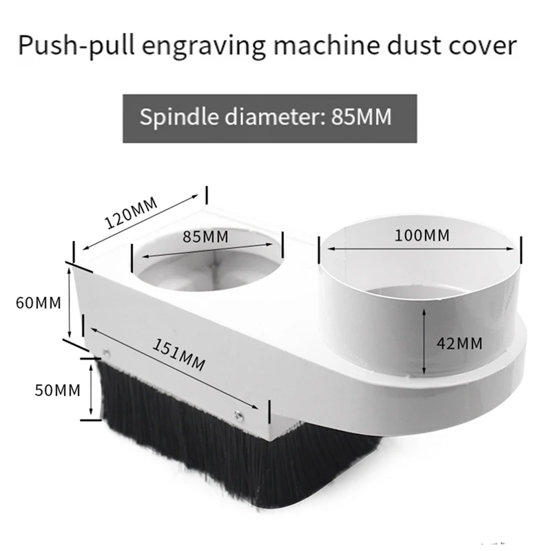 TOP CNC Router Dust Collector Shoe Engraving Machine Spindle Cover Diameter 90mm Woodworking Brush Cleaner Tools(On Card)