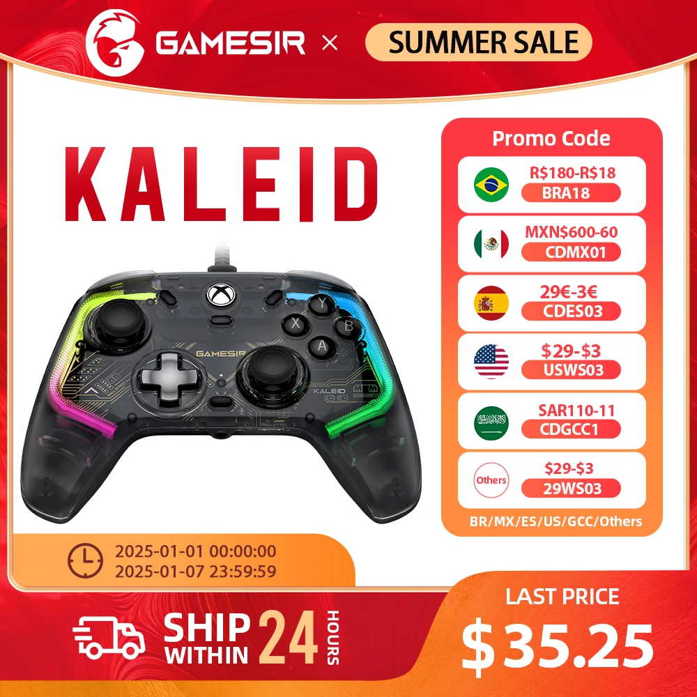 GameSir Kaleid Flux Xbox Gaming Controller Wired Gamepad with Hall Effect for Xbox Series S, Xbox Series X, Xbox One PC Steam