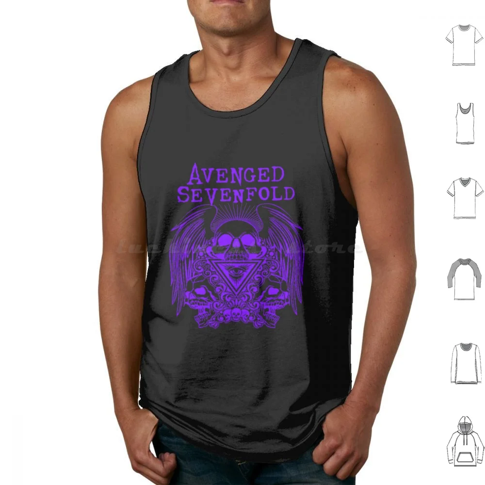

Череп Фиолетовый Angry Майки Жилет без рукавов Avenged Sevenfold Zacky Avenged Sevenfold Avenged Sevenfold Concert Avenged