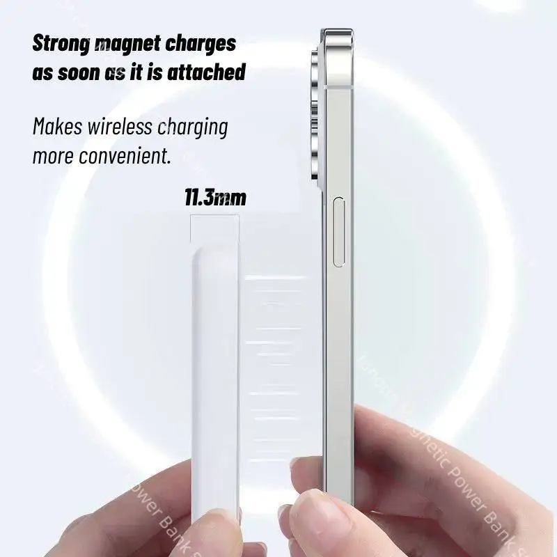 Original for MagSafe 50000mAh Magnetic Wireless Power Bank Light and Portable Suitable for IPhone12-16 Series Fast Charging thin