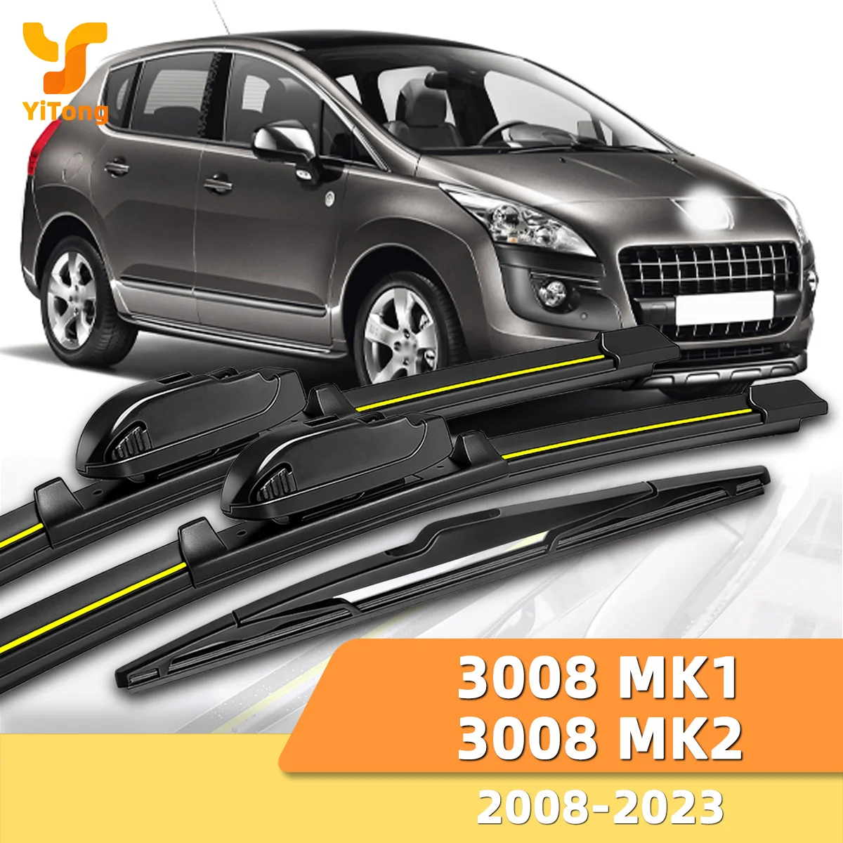 

Suitable For Peugeot 3008 MK1/3008 MK2 2008-2023 Front And Rear Windshield Wipers Durable Accessories For Windshields 2010 2016