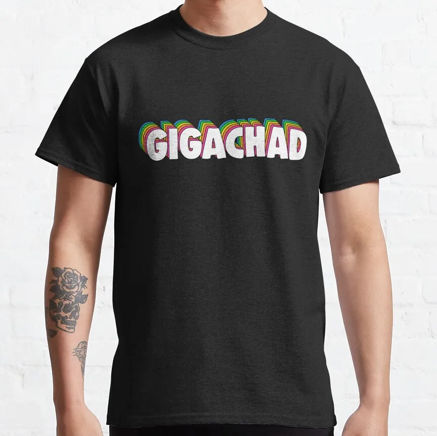 

Average Sigma Male Gigachad GYM meme graphic t shirts for LGBTQ workout bodybuilding fitness 100% cotton print large size tops